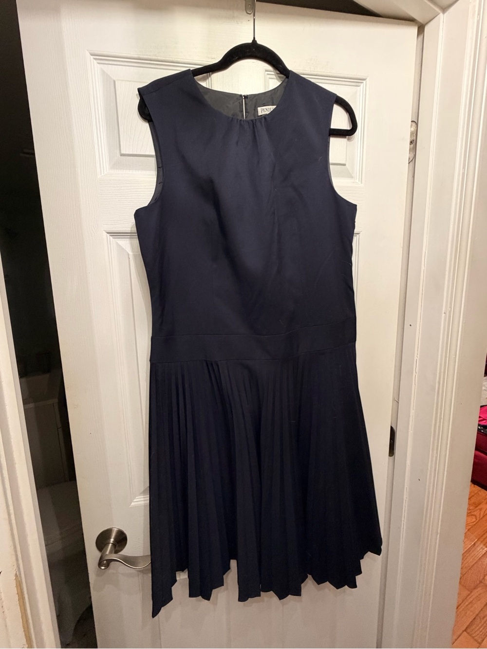 Pendleton Navy Sleeveless wool blend Pleated Skirt Dress